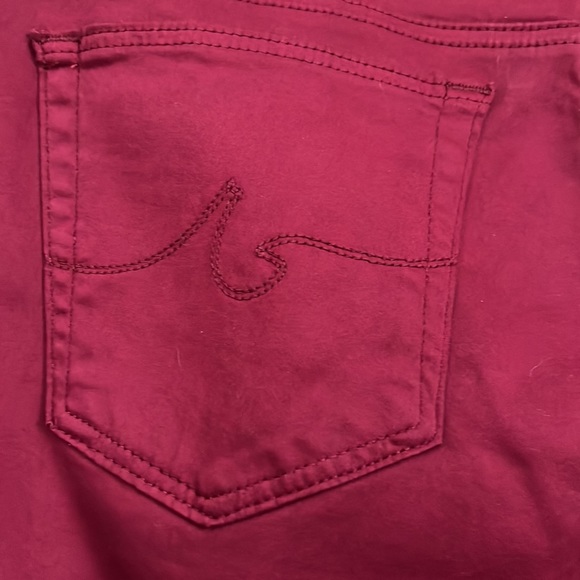 AG Adriano Goldschmied NWT The Stilt Cigarette Leg Dark Red Women’s Size 32 - Picture 5 of 8